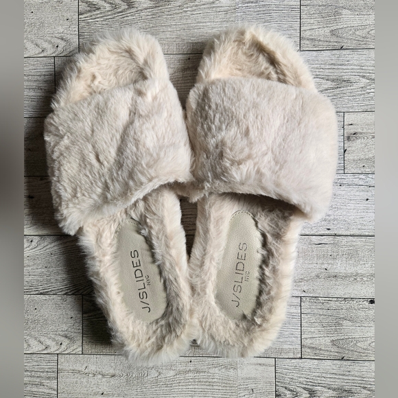 J-Slide Fax Fur Slipper Sandals - Picture 1 of 5